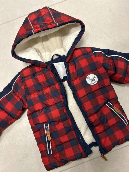 Zimowa kurtka dla dziecka ciepła Kenz roz. 80 + szere rękawiczki pająk