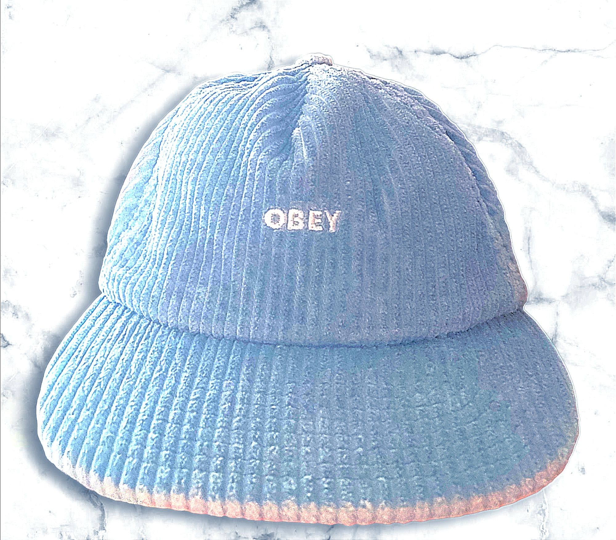 Obey czapka sztruks bold cord strapback 5panel hat niebieska blue 90