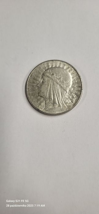 10 zł głowa kobiety, srebro AG750