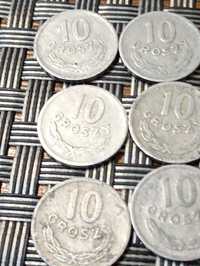 Sprzedam 6 sztuk monet 10 gr 1967