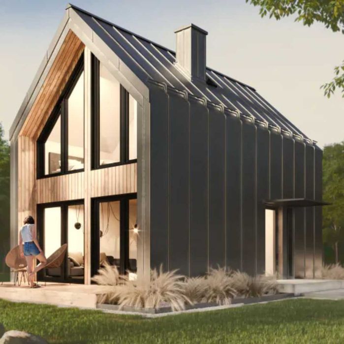 Dom drewniany, szkieletowy, całoroczny,domek letniskowy L302 PLUS 40m2