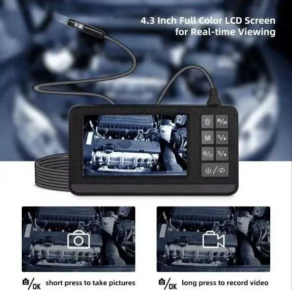 Ендоскоп KERUI IP67 HD1080P IPS-екран 2600 мАг з подвійною камерою 3m