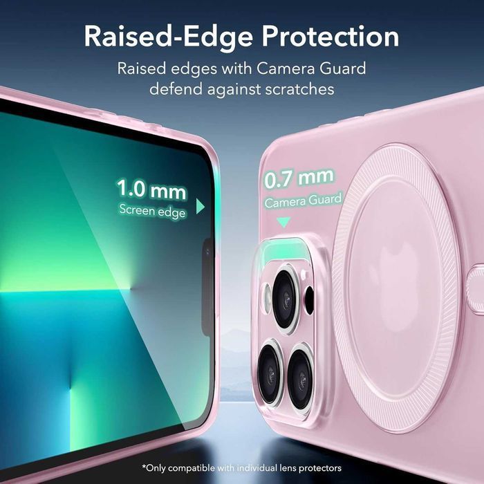 ESR Halolock etui magsafe do iPhone 13 Pro MAX pancerne pół mat różowe