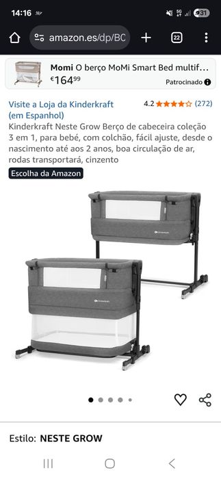 Berço kinderkraft neste grow 3 em 1