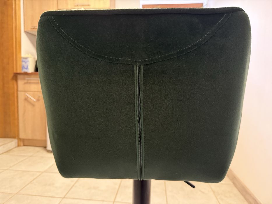 Krzesło fotel barowe hoker GRAPPO BLACK zielone VELVET
