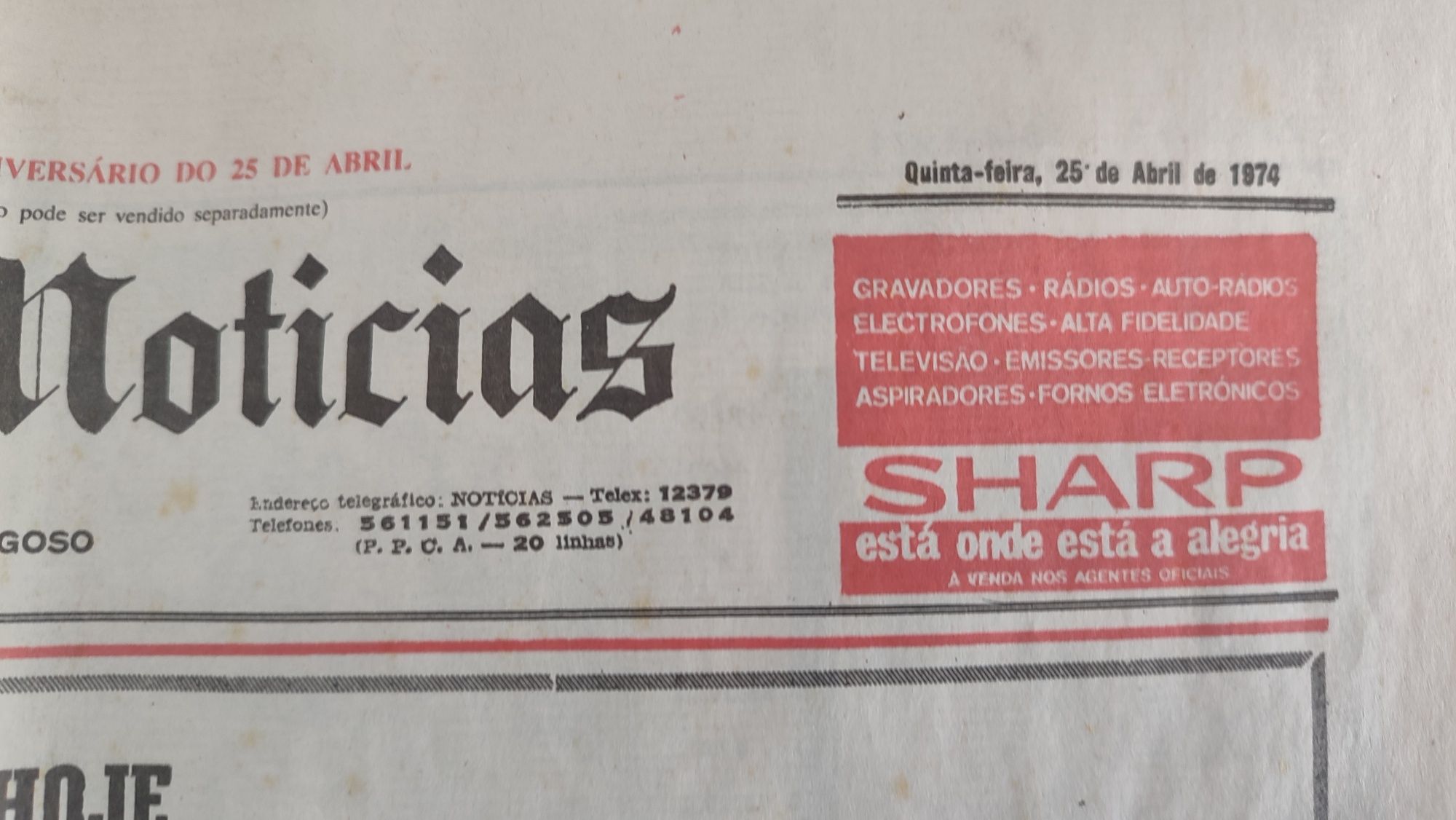 Diário de Notícias 25 abril 1974