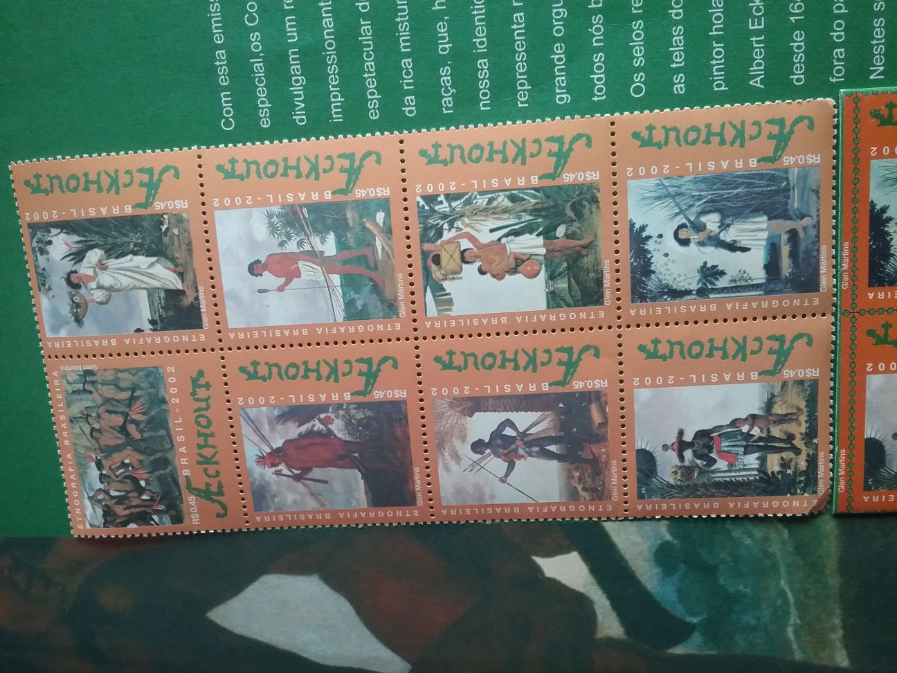 Série completa 1,50€ de selos da Etnografia Brasileira, edital 35-2002