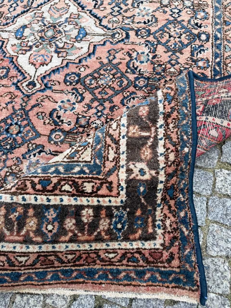 Vintage wełniany dywan perski r.tkany Iran Hamadan 225x145 gal. 9 tys
