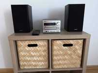 Mini wieża stereo Onkyo CR-185X + głośniki + pilot – sprawna (bez CD)