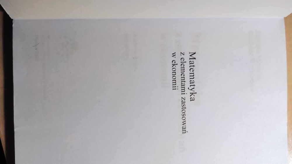 Matematyka z elementami zastosowań w ekonomii