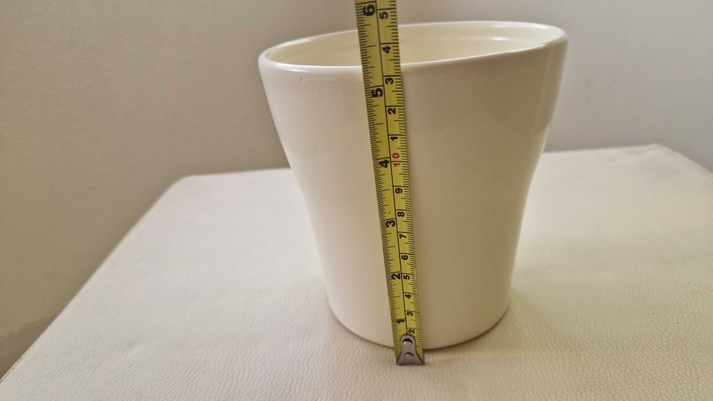 Vaso beje de louça, made in Germany