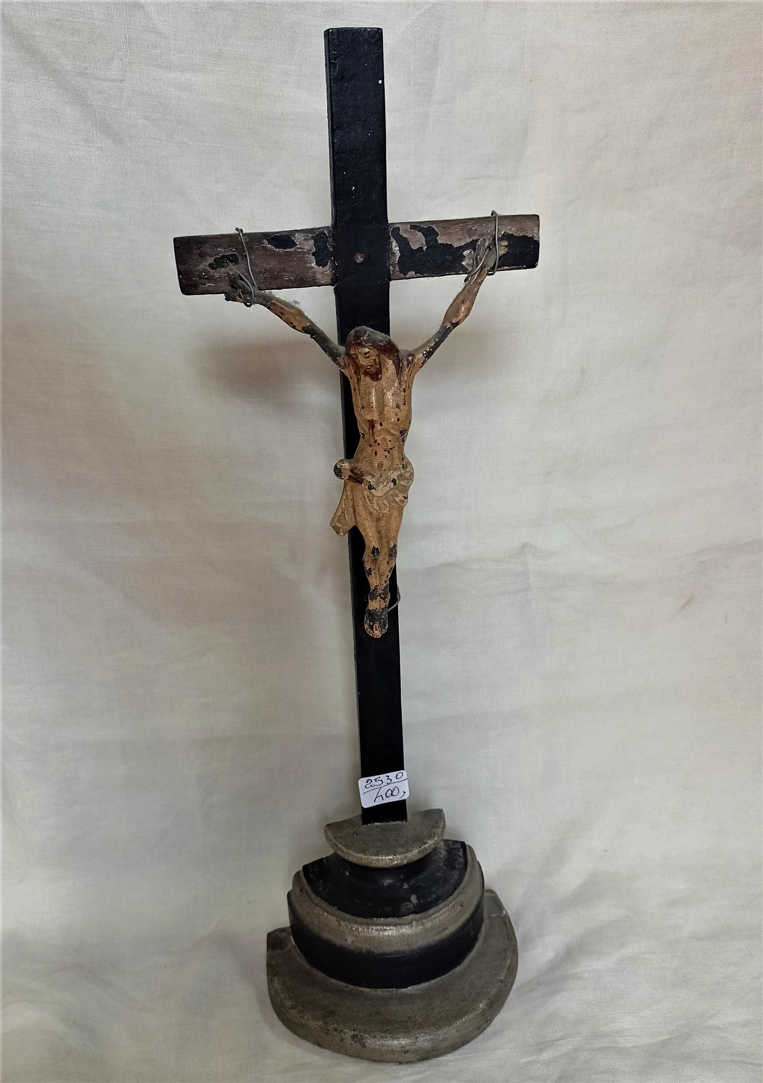 Crucifixo Madeira Policromada Séc XVIII XIX