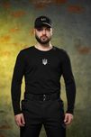 Чоловічий лонгслів чорний з тризубом | патріотичний