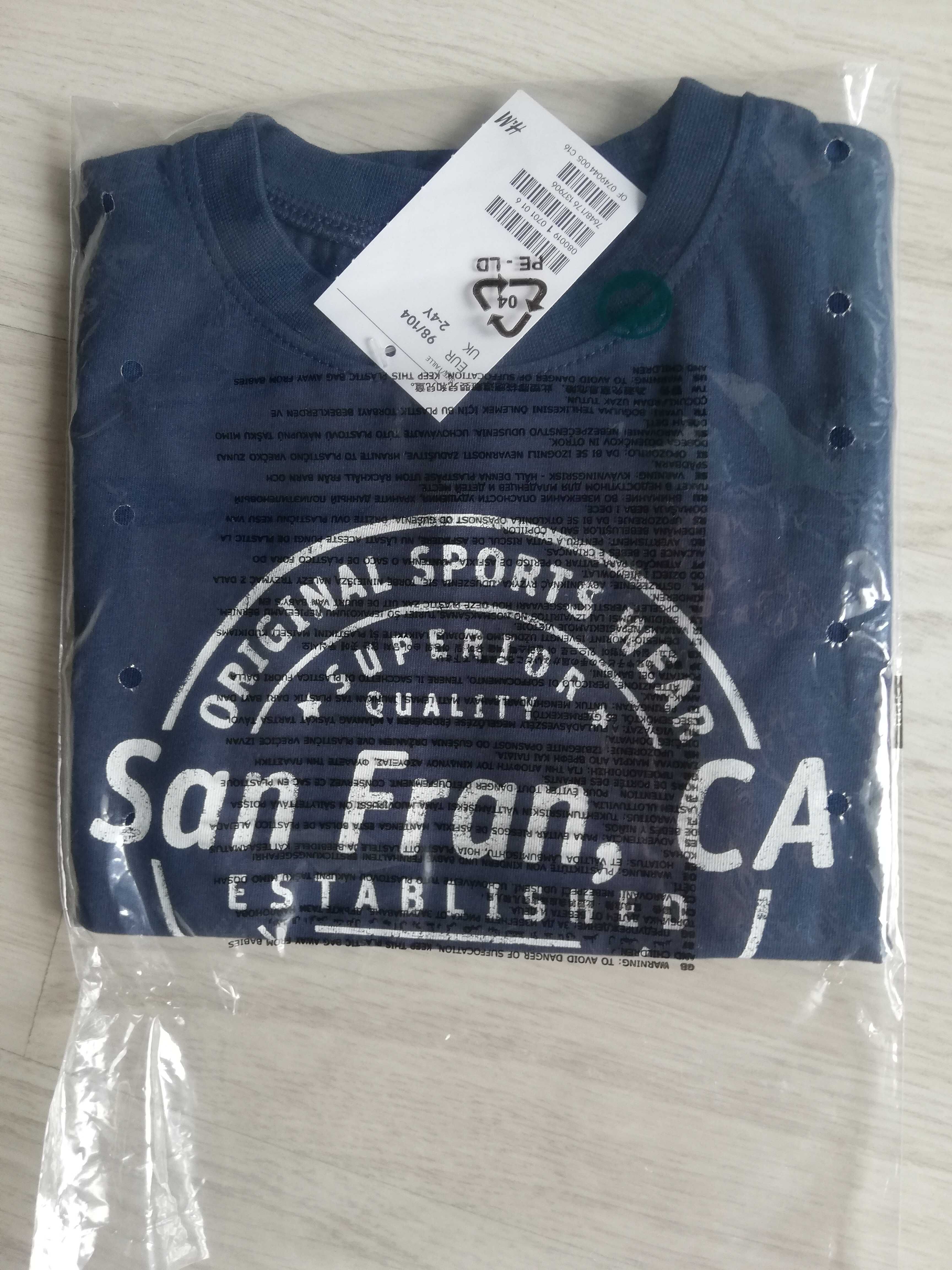 T-shirt menino azul navy "San Fran" "H&M" Tam.98-104cm! A estrear!