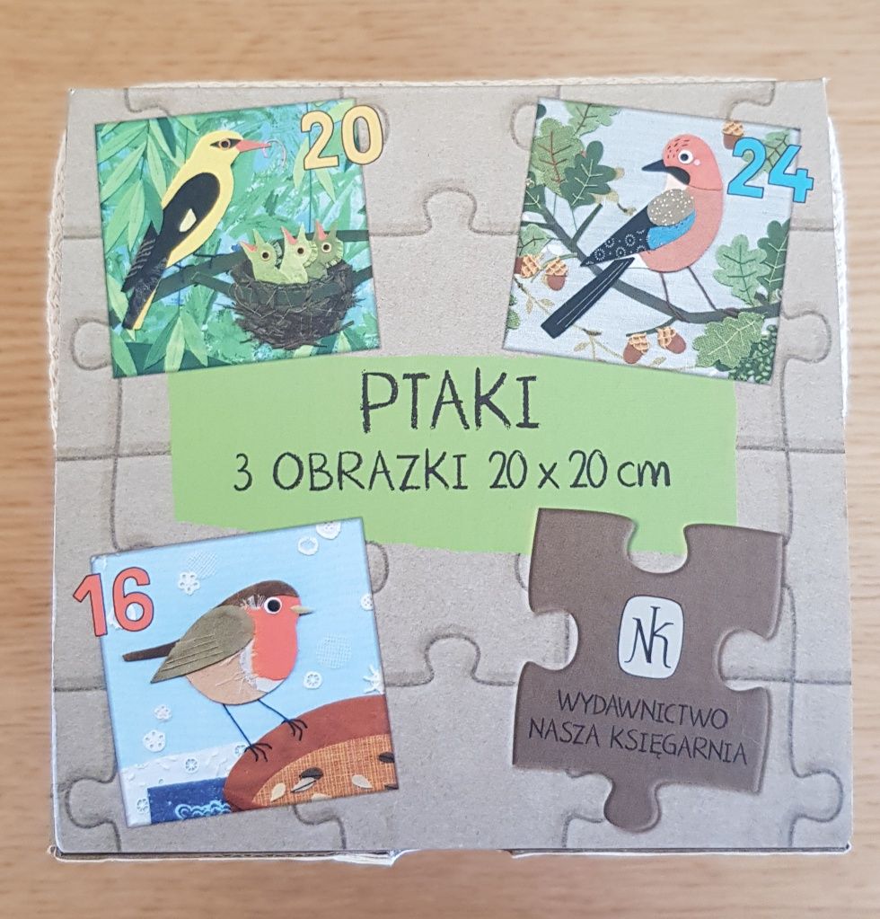 Puzzle dla dzieci ptaki 3 obrazki