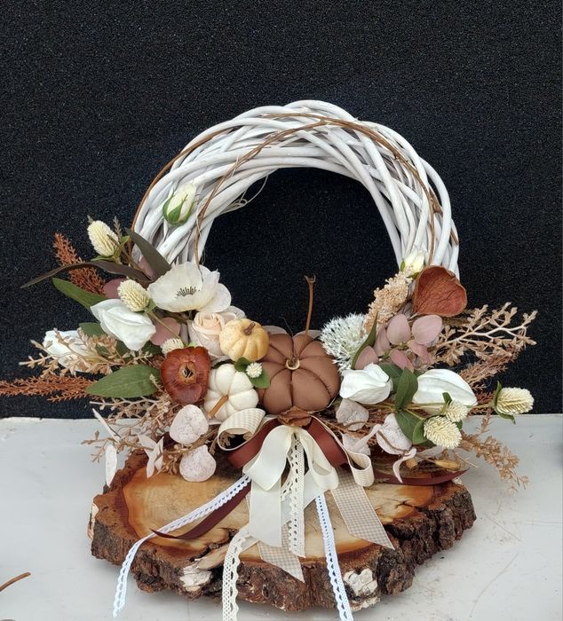 Piękny komplet jesienny wianek bukiet