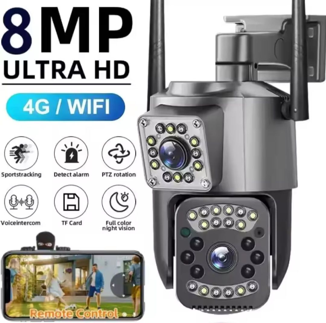 Podwójna kamera zewnętrzna obrotowa 12V PTZ 4MPX ZOOM WIFI ONVIF