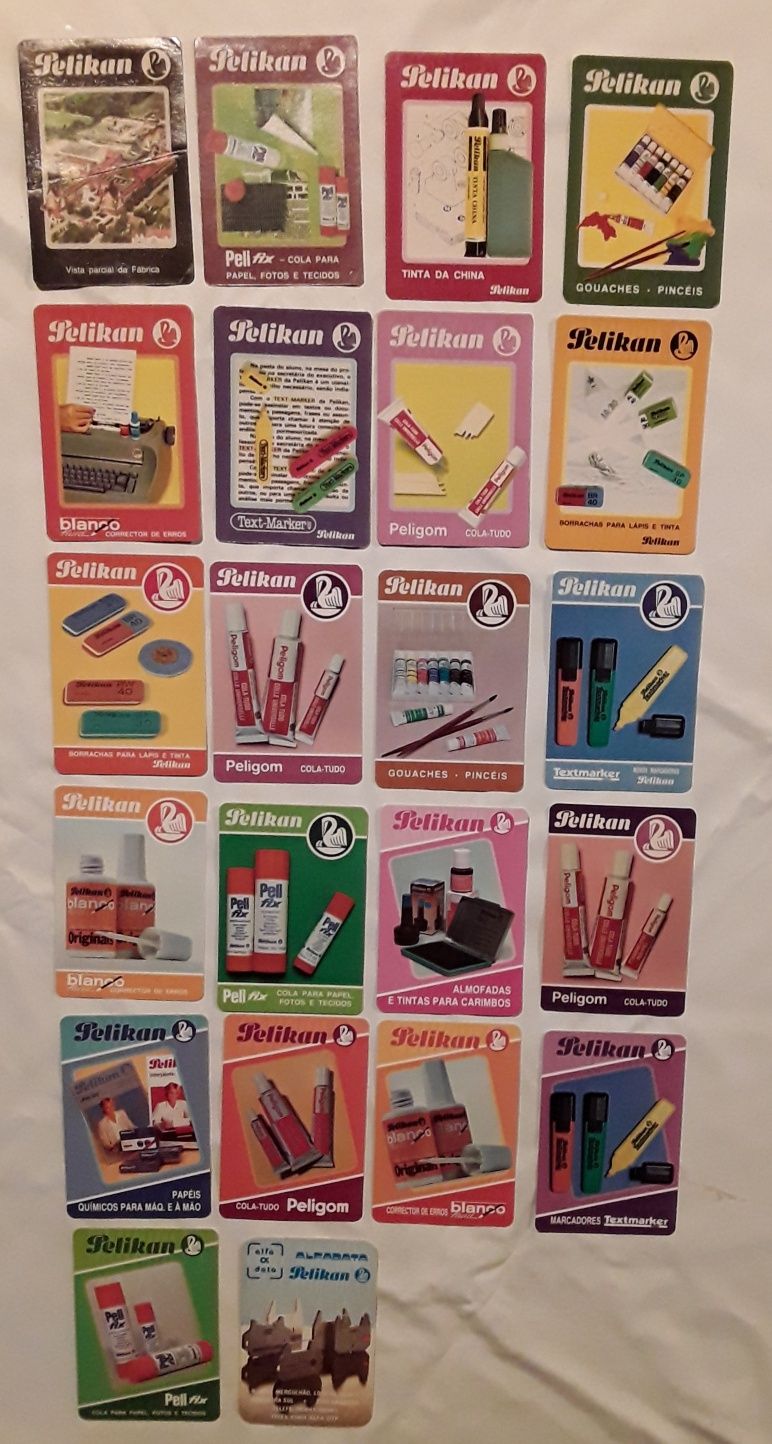 Calendários de bolso Pelikan - 1986, 1987, 1988, 1989