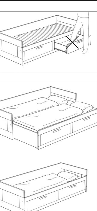 Szafa plus łóżko z 2 materace, Ikea Brimnes
