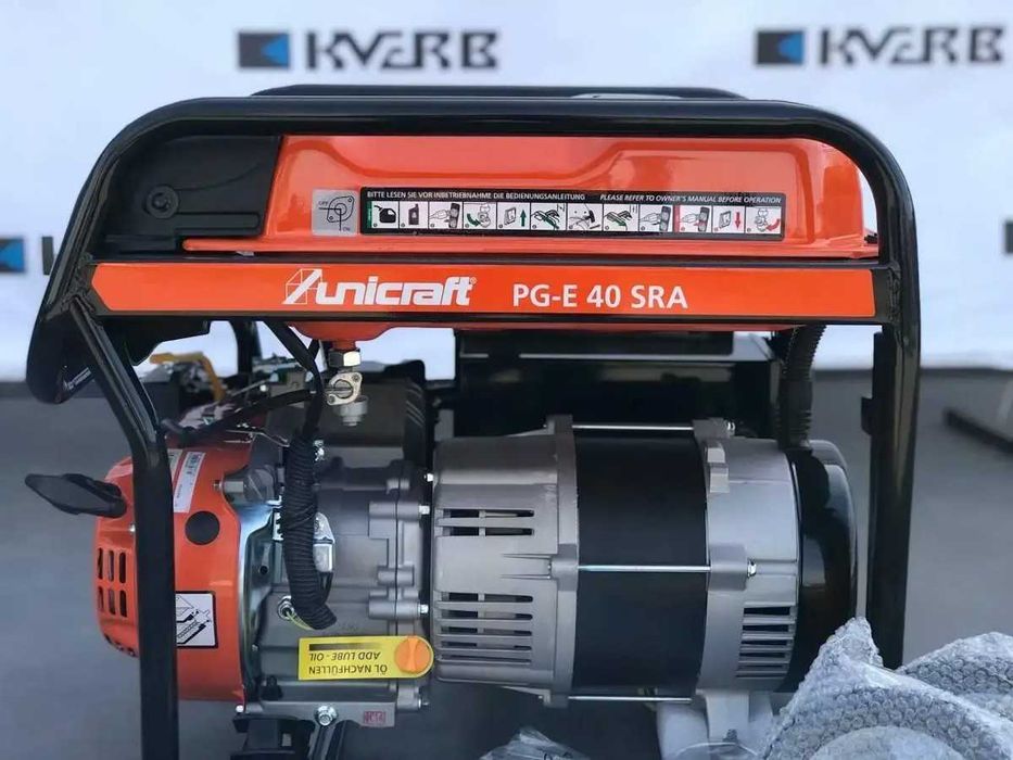 Бензиновый генератор UNICRAFT 4 кВт, медная обмотка, ручной запуск.