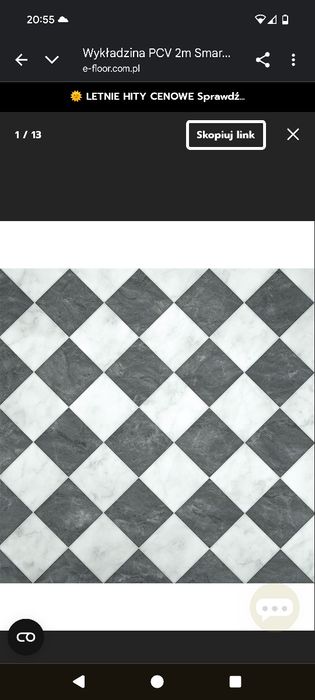 Wykładzina pcv linoleum podłoga szachownica