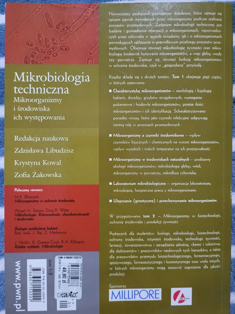 Mikrobiologia techniczna. Mikroorganizmy i środowiska ich występowania