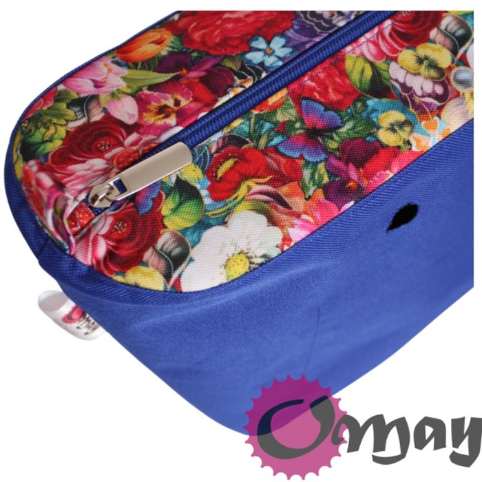 Chabrowy organizer do OBAG MINI kwiaty dżungla niebieski wkład OMAY