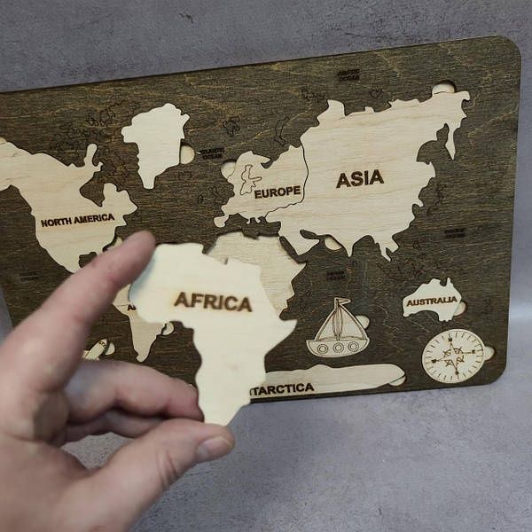 Дерев'яний пазл Карта світу