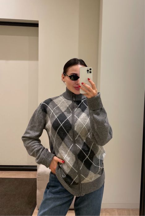 100% вовна светр кардиган на блискавці M/L massimo