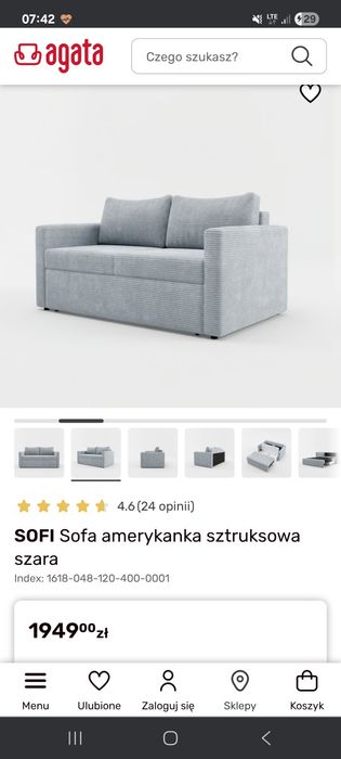 Sofa dwuosobowa .
