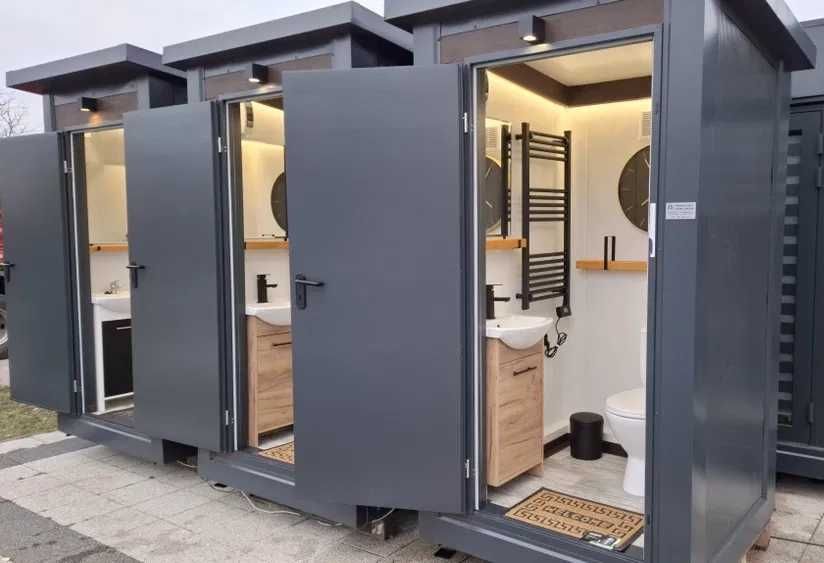 Kontener pawilon sanitarny, toaleta, łazienka mobilna ogrodowa wc