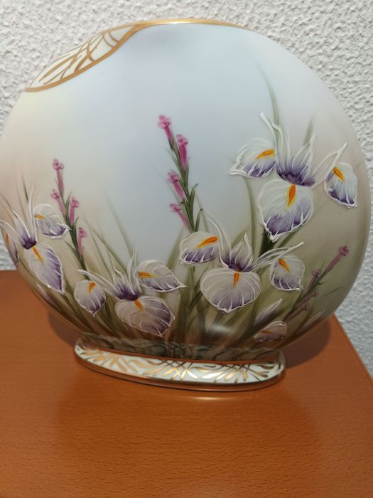 Fabulosa e rara jarra Limoges pintada à mão e assinada