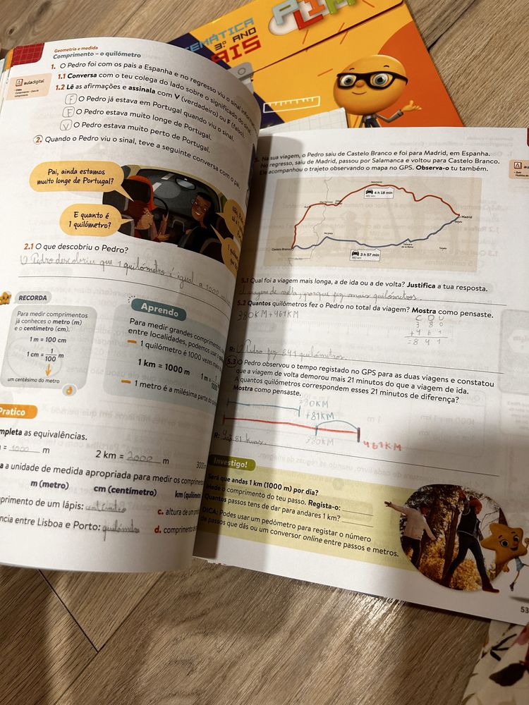 Manual e livros de fichas Matematica 3 ano - PLIM
