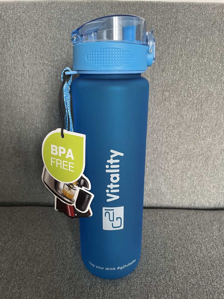 Nowa 1l Butelka na wodę bidon na siłownię z miarką G21 Vitality 1000ml