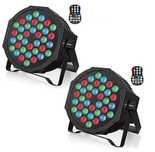 U`King Zestaw 2 Lamp Scenicznych PAR RGB 36 LED DMX Pilot