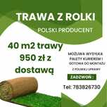 Trawa z rolki premium, 40m2 trawy 1 paleta z dostawą pod dom