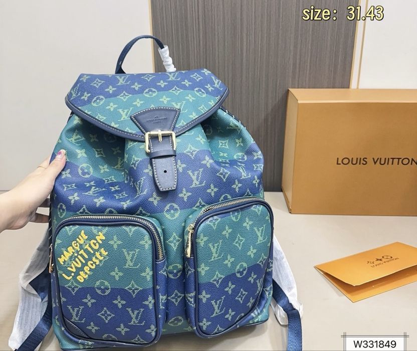Рюкзак LOUIS VUITTON портфель мужкой зеленый брендовый оригинал