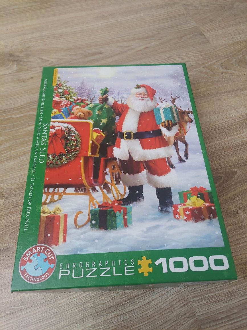 Puzzle 1000 Świąteczne Sanki Świętego Mikołaja