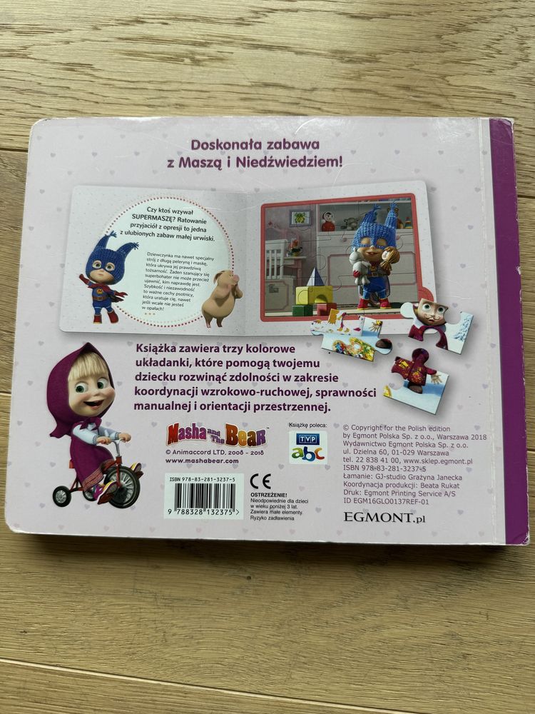 Ksiazka dla dzieci z puzzlami. Masza i niedzwiedz