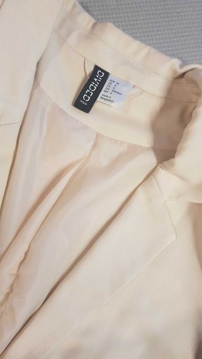 Żakiet marynarka kremowa beżowa elegancka H&M r.S