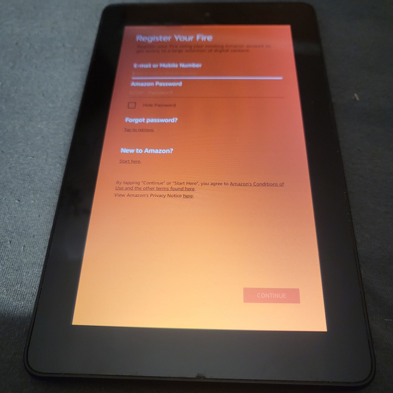 Tablet Amazon "7" fire, stan bardzo dobry. Okazja