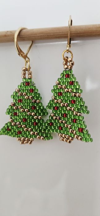 Kolczyki świąteczne choinki