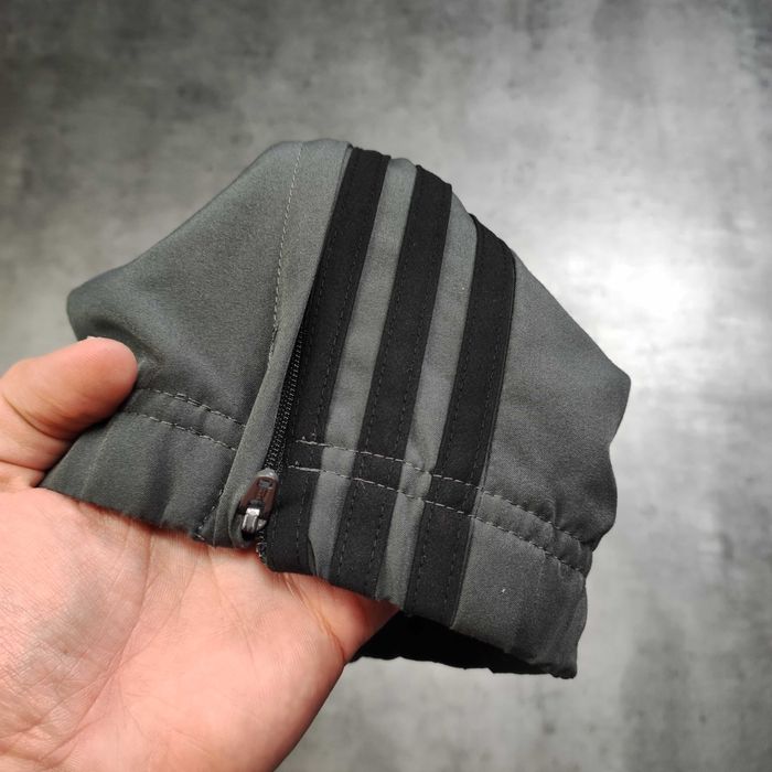 MĘSKIE Dresy Sportowe Adidas 3 Paski Ciemno Szare Suwak Spodnie Logo