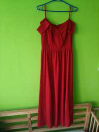 Przepiękna długa czerwona suknia, rozmiar 36