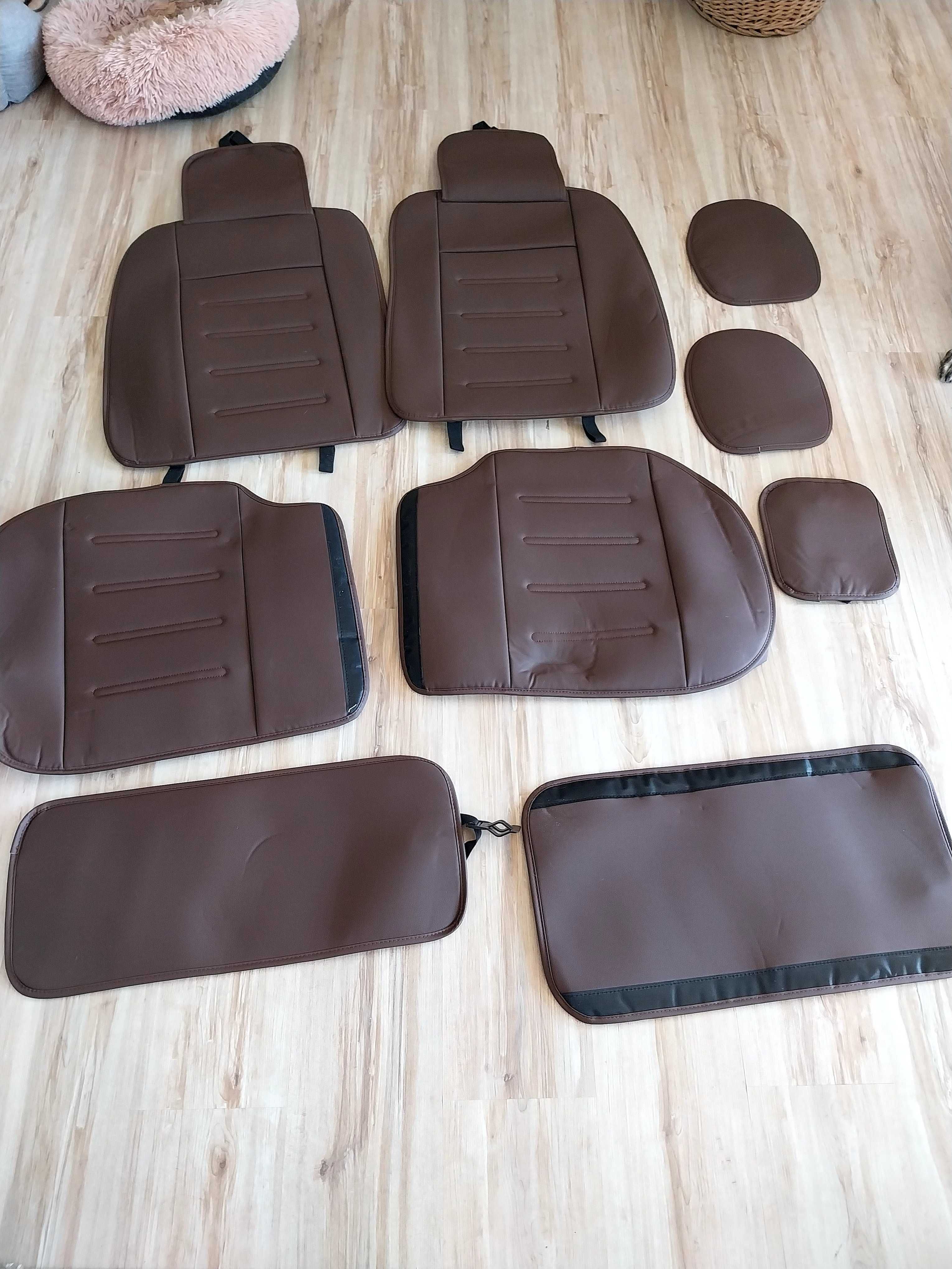 Capas pele sintética castanha para automóvel