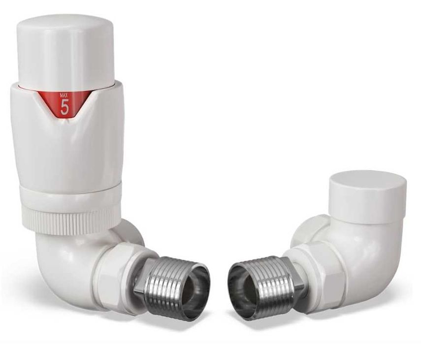 Termostatyczny zawór grzejnikowy - 15 mm, narożny