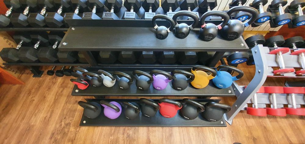 Stojak na Kettlebells Dzwony 3 Poziomy Nowe Siłownia Fitness Kettle