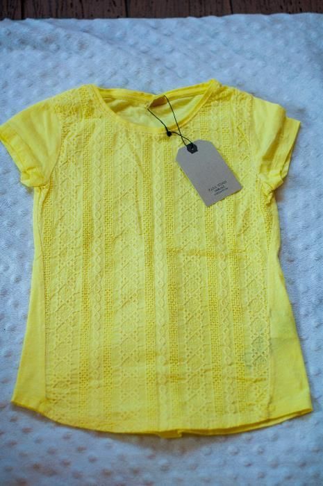 żółta bluzeczka koronki ZARA r.122 NOWA