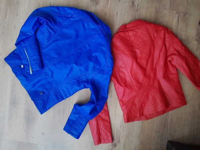 dwie ramaneski czerwona i kabaltowa eko skóra