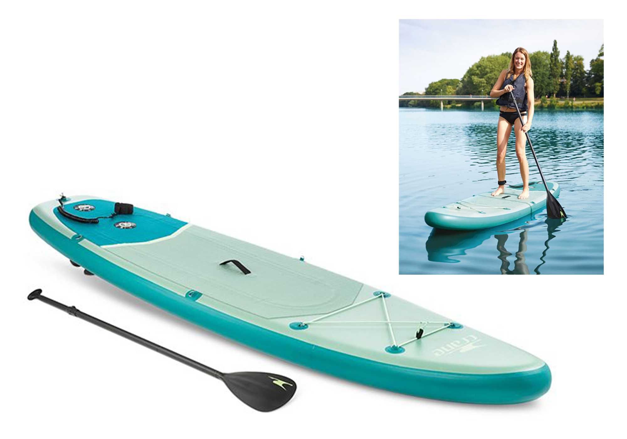 Deska SUP pompowana 300cm 2xkomora SZEROKA STABILNA cały zestaw! NOWA